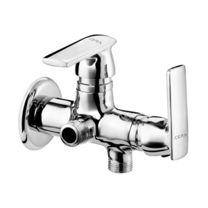 Cera Titanium 2 way angle cock with wall flange