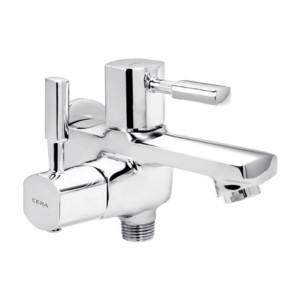 Cera Gayle 2 way bib cock with wall flange and aerator