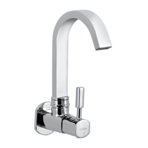 Cera Gayle Sink cock wall mounted with 150mm long swivel spout