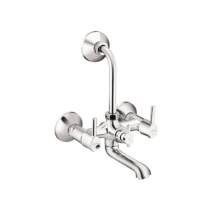 Cera Ripple Wall mixer with bend pipe for overhead shower with built-in non return valve