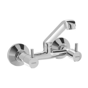 Cera Garnet Sink mixer wall mounted with 150mm long swivel spout