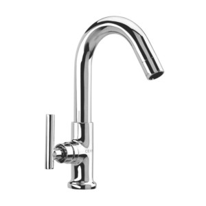 Cera Dew Pillar cock with swan neck spout left and aerator