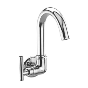 Cera Dew Sink cock wall mounted with 150mm long swivel spout