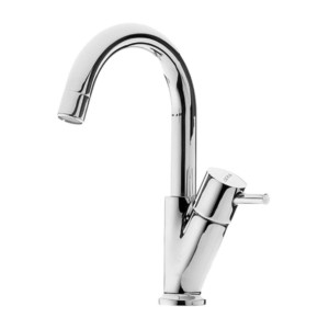 Cera Dew Pillar cock with swan neck spout right and aerator