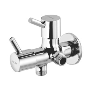 Cera Dew 2 way angle cock with wall flange