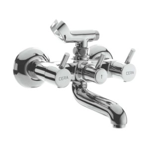 Cera Dew Wall mixer with telephonic shower arrangement