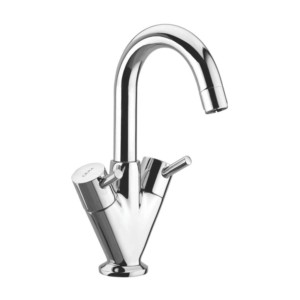 Cera Dew Central hole basin mixer with 450mm braided connection pipe