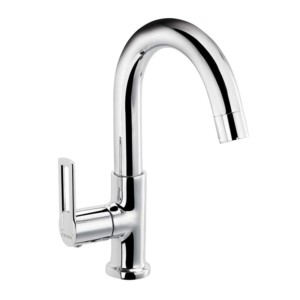 Cera Topaz Pillar cock with swan neck spout left and aerator