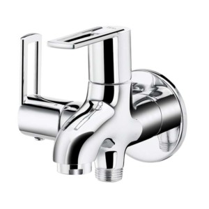 Cera Topaz 2 way bib cock with wall flange and aerator
