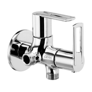 Cera Topaz 2 way angle cock with wall flange