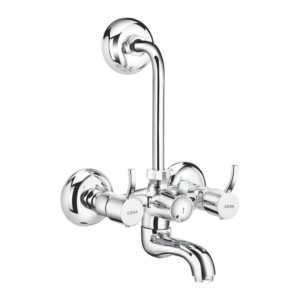 Cera Crayon Wall mixer with bend pipe for overhead shower with built in non return valve