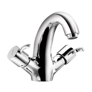 Cera Crayon Central hole basin mixer with 450mm braided connection pipe