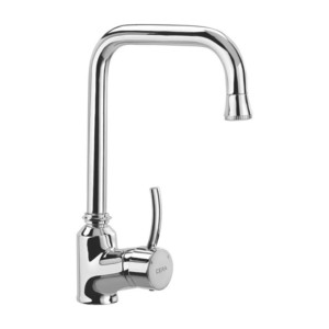 Cera Crayon Single lever sink mixer table mounted with 232mm long swivel spout and 450 mm long braided connection pipe