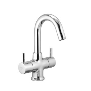 Cera Fountain Central hole basin mixer with 450 mm braided connection pipe (without pop-up)
