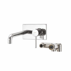 Cera Fountain Wall mounted single lever basin mixer consisting of exposed part and concealed part
