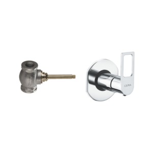 Cera Winslet Stop cock consisting of exposed part (sleeve, lever, wall flange) and 15mm concealed part suitable for 15 and 20 mm pipeline with inner head