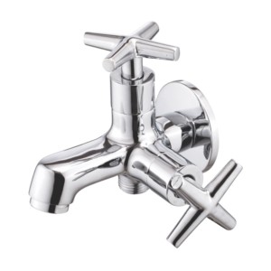 Eauset Cario Two Way Bib Cock in double control system with Wall Flange