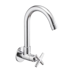 Eauset Cario Sink Cock with swinging spout wall mounted with Wall Flange