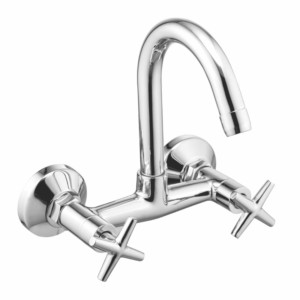 Eauset Cario Sink Mixer with swinging spout wall mounted with Wall Flange