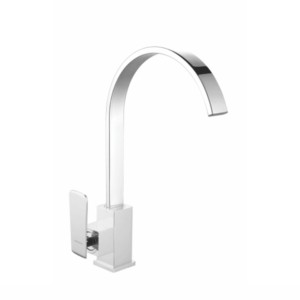 Varmora Acropole Single lever sink mixer w/o popup waste system with 460mm long braided hoses table mounted