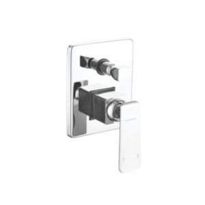 Varmora Acropole Exposed part kit of single lever concealed diverter high flow & 3 inlet consisting of operating handle, wall flange and button