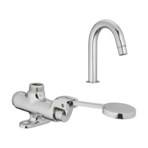 Varmora Foot operated tap with spout and connection hoses