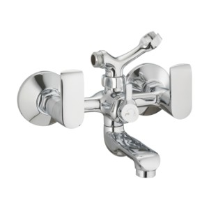 Varmora Curve Pro Wall mixer with telephonic shower arrangement crutch with connecting legs & wall flanges