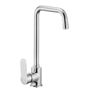 Eauset Fuji Single Lever Sink Mixer With Swinging Spout Tall  Table Mounted With 450mm Braided Hose