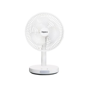 Impex Breeze D2N 12W Rechargeable Fan 7inch sweep with 4pcs LED Light, 4V/3000mAh and USB Micro B Type Charging port