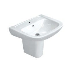 Jaquar Fonte 610x480x195mm Half Pedestal Wash Basin
