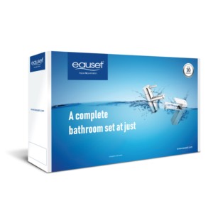 Eauset Rio Bath Set - Single Lever Basin Mixer + Bath Tub Spout with Flange + Single Lever Concealed Divertor with Exposed Part Kit + Angle Cock - 03 pcs + Shower with Arm