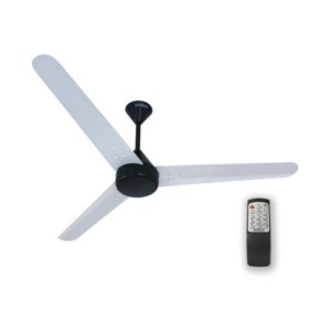 Oceco Fansio 1200mm 355RPM White/Black Ceiling Fan Metallic Finish with Smart Remote Control