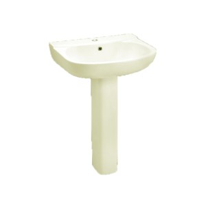 Rak Flora 18x14inch 450x360x195 Wash Basin Ivory with Flora 18 Full Pedestal