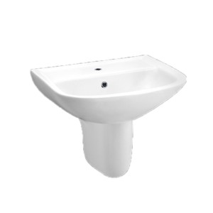 Rak Flora 20x16inch 510x405x185 Wash Basin White with Universal Half Pedestal