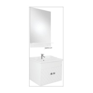 Somany Florida Wall Hung Stainless Steel Vanity with mirror 600x800mm, Basin 600x480mm,Wall Mounted 580x460x450mm, Soft close Hinges and Mirror with Shelf