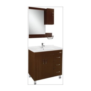 Somany Font PVC Vanity with mirror 560x800mm, Basin 800x460mm, Side Cabinet 240x140x800mm, Floor Mounted 780x440x800mm, Soft Close Runner and Four Metal Legs