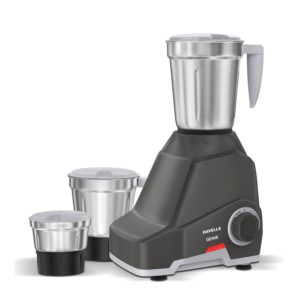 Havells Genie Dark Grey Mixer Grinder With 3 Jar 500W Grey