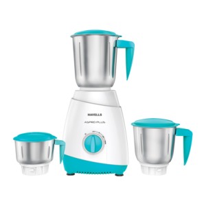 Havells Aspro Plus Mixer Grinder With 3 Jar 500W White & Light Blue