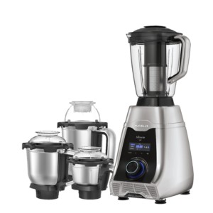 Havells Silencio Mixer Grinder With 4 Jar, 500W Silver Black
