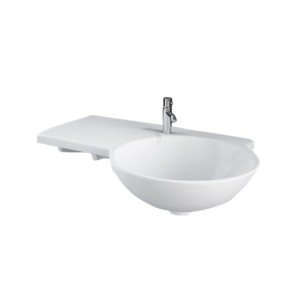 Rak Gina Left 67cm 675x430x165 Cloakroom Wash Basin White