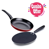 Impex ICTP28 Concave 28cm Tawa Pan and IFP2442 Fry Pan
