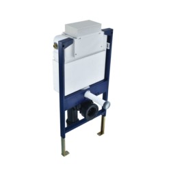 Jaquar Single Piece Concealed Cistern Body (Front or Top Actuation) with Floor Mounting Frame, Installation Kit and “S-Type” Drain Pipe Connection Set for Wall Hung WC