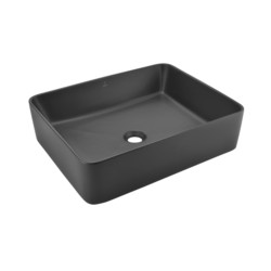 Jaquar Designer TableTop 525x415x140mm Rectangular Black Matt Wash Basin