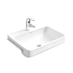 Kohler Fore Front Semi-recessed Wash Basin with single faucet hole White