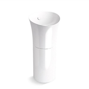 Kohler Veil Pedestal Wash Basin without faucet hole White