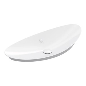 Kohler Veil Vessel Wash Basin without faucet hole in white