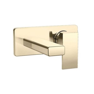Kohler Strayt Wall mount single-control basin faucet trim french gold
