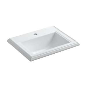 Kohler Memoirs 579x459mm self-rimming Wash Basin with single faucet hole in white