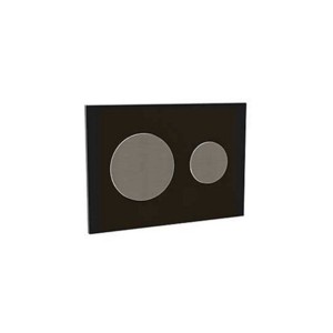 Kohler Skim Faceplate in black with actuation button in brushed bronze
