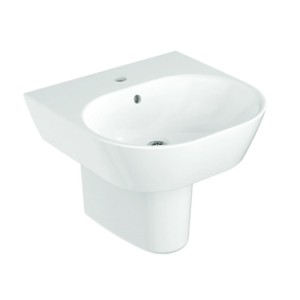 Kohler Span 482x466mm round wall mount lavatory with half pedestal